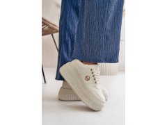 Sneakersy sportovní boty dámské zateplené na masivní podešvi béžové Verissha 8