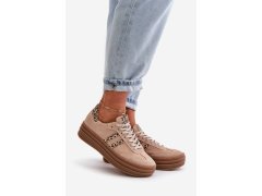 Zazoo n1068s4 dámské semišové sneakersy na platformě leopardí Růžové 2