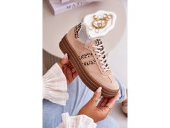 Zazoo n1068s4 dámské semišové sneakersy na platformě leopardí Růžové 4