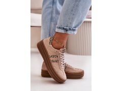 Zazoo n1068s4 dámské semišové sneakersy na platformě leopardí Růžové 6