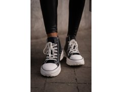 Zateplené dámské tenisky na platformě eko kůže big star oo274068 Růžové 5