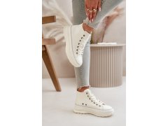 Dámské tenisky na platformě eko kůže big star oo274064 Bílé 7