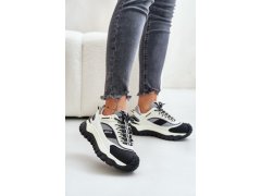 Kožené dámské sneakersy na platformě big star oo274a220 hi-poly system Bílá-Černá 5