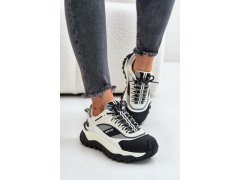 Kožené dámské sneakersy na platformě big star oo274a220 hi-poly system Bílá-Černá 7