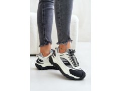 Kožené dámské sneakersy na platformě big star oo274a220 hi-poly system Bílá-Černá 8
