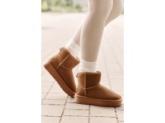 Dámské semišové sněhule na platformě nad kotníky camel Rianaella 1