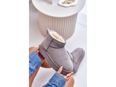 Dámské sněhule na platformě zateplené kožíškem šedé Xamella 3