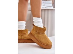 Nízké dámské sněhule na platformě s&nbsp;teplou podšívkou camel Saldren 5