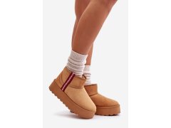 Dámské zimní boty na platformě s&nbsp;izolací camel Lomessa 1
