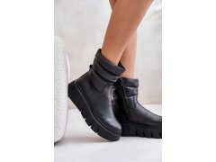 Zazoo 60512 dámské kožené boty na zip s teplou filcovou podšívkou Černé 6