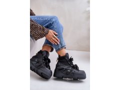Kožené dámské sneakersy na masivní platformě chebello 4561 Černé 8