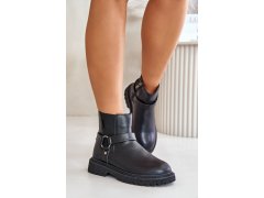 Kotníkové boty zateplené na zip big star oo274a128 Černé 6