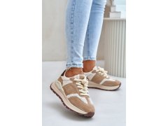 Zateplené dámské kožené sneakersy big star oo274a317 hi-poly system Béžové 1