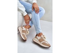 Zateplené dámské kožené sneakersy big star oo274a317 hi-poly system Béžové 8