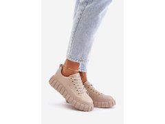 Zateplené dámské sneakersy big star mm274618 béžové 2