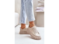 Zateplené dámské sneakersy big star mm274618 béžové 5