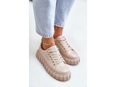 Zateplené dámské sneakersy big star mm274618 béžové 6