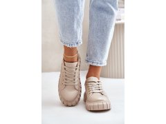 Zateplené dámské sneakersy big star mm274618 béžové 7
