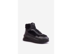 Dámské sneakersy na platformě s&nbsp;kožíškem typu beránek lee cooper lcj-24-47-3145 Černé 3