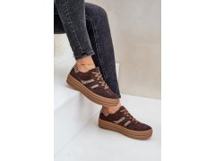 Zazoo n1176 semišové sneakersy na platformě leopardí Čokoládové 6