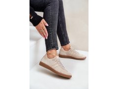 Nízké dámské semišové tenisky béžové zazoo N1068 5