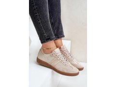 Nízké dámské semišové tenisky béžové zazoo N1068 8