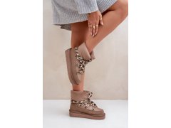 Semišové sněhule dámské s hlavními šňůrkami d.franklin dfsh375003 Taupe 5