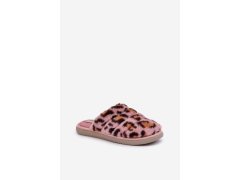 Dámské kožené pantofle leopard inblu ek000008 Růžové 3
