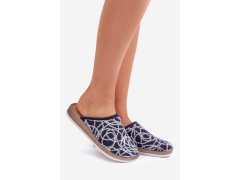 Lesklé dámské pantofle inblu ct000028 tmavě modré 1
