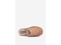 Pohodlná domácí obuv pantofle s výšivkou dámské inblu fx000021 Camel 4
