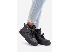 Vysoké sneakersy s kapsou na platformě černé Saramis 1