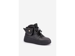 Vysoké sneakersy s kapsou na platformě černé Saramis 3