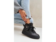 Vysoké sneakersy s kapsou na platformě černé Saramis 4