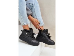 Vysoké sneakersy s kapsou na platformě černé Saramis 5