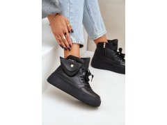 Vysoké sneakersy s kapsou na platformě černé Saramis 6