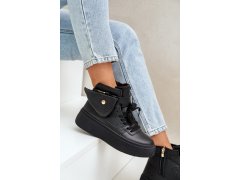 Vysoké sneakersy s kapsou na platformě černé Saramis 8