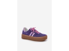 Zazoo n1068s4 dámské semišové sneakersy na platformě tmavě fialové 3