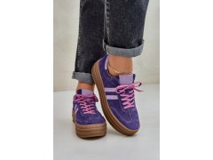Zazoo n1068s4 dámské semišové sneakersy na platformě tmavě fialové 4