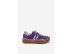 Zazoo n1068s4 dámské semišové sneakersy na platformě tmavě fialové 7