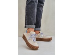 Zazoo n1068s4 dámské semišové sneakersy na platformě béžové 1