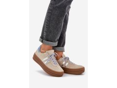 Zazoo n1068s4 dámské semišové sneakersy na platformě béžové 2