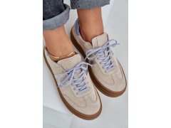 Zazoo n1068s4 dámské semišové sneakersy na platformě béžové 3