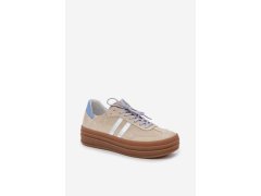 Zazoo n1068s4 dámské semišové sneakersy na platformě béžové 4