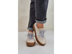 Zazoo n1068s4 dámské semišové sneakersy na platformě béžové 5