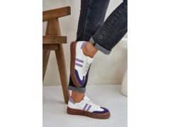 Zazoo n1068 kožené nízké sneakersy dámské na platformě Bílé 2