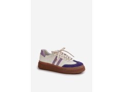 Zazoo n1068 kožené nízké sneakersy dámské na platformě Bílé 3