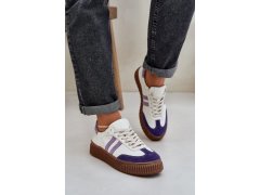 Zazoo n1068 kožené nízké sneakersy dámské na platformě Bílé 4