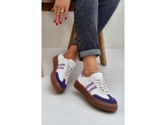 Zazoo n1068 kožené nízké sneakersy dámské na platformě Bílé 6