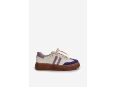Zazoo n1068 kožené nízké sneakersy dámské na platformě Bílé 7