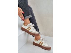 Zazoo n1068s6 kožené nízké sneakersy dámské na platformě Béžové 6